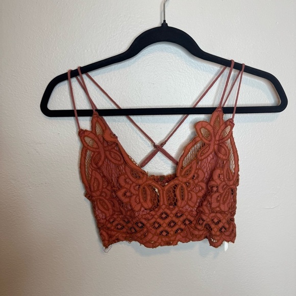Free People One Adella Lace Crochet Bralette in Copper Women's - Picture 4 of 10